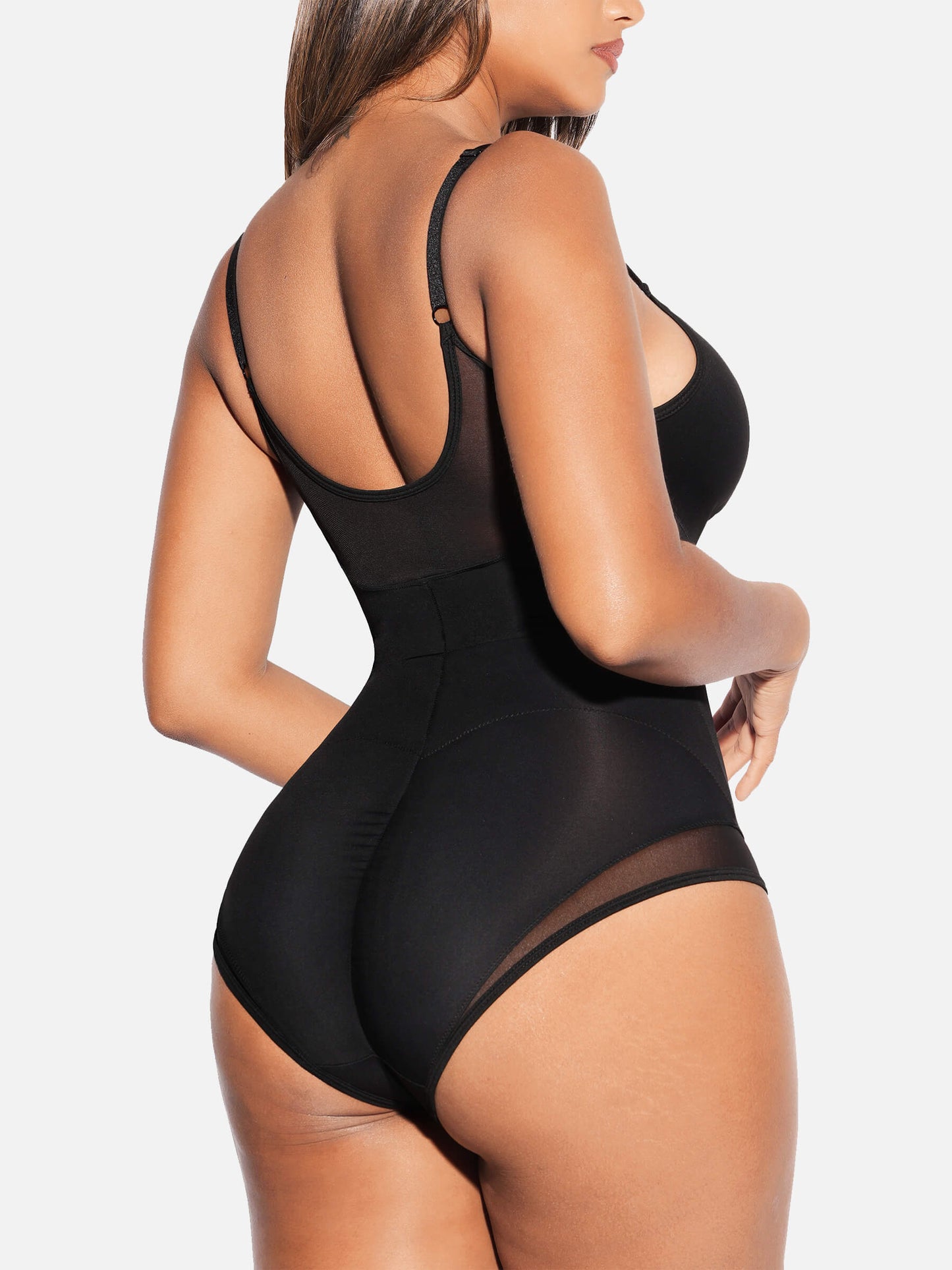 Deep V-Neck Mesh Coverall Bodysuit