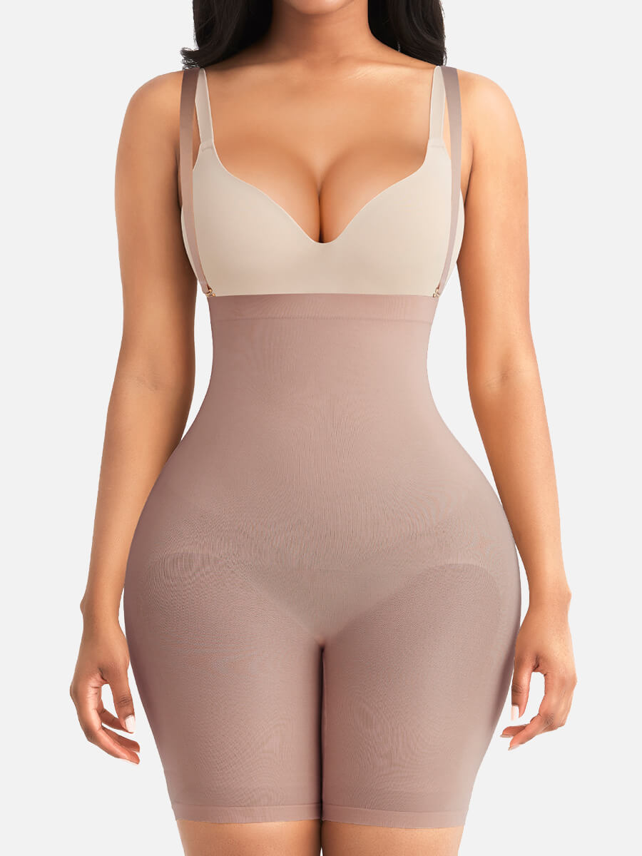 Seamless Open-Bust Women Tummy Control Bodysuit